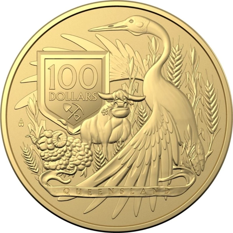 Australian gold coin Coat of Arms.Queensland 2023 1 oz Collectible coins