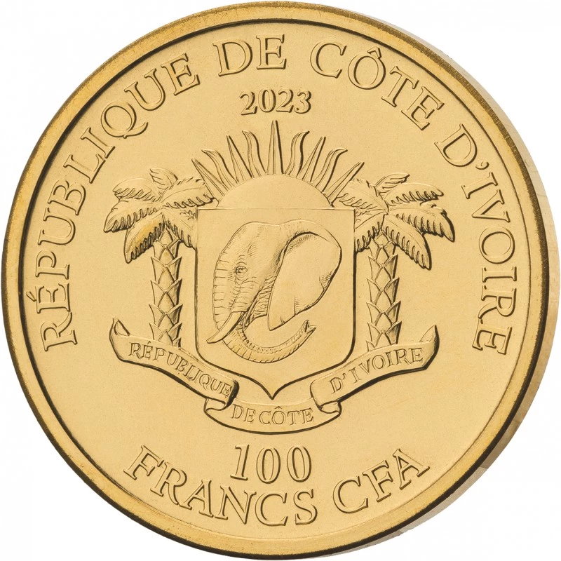 Gold coin of the Republic of Côte d'Ivoire (Ivory Coast) 