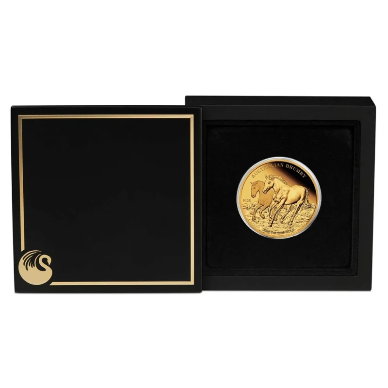 Australian Brumby 2024 gold coin (proof), 31.1 g. pure gold.  (0.9999 proof) Collectible coins