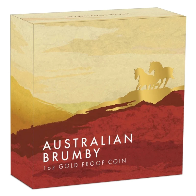 Australian Brumby 2024 gold coin (proof), 31.1 g. pure gold.  (0.9999 proof) Collectible coins