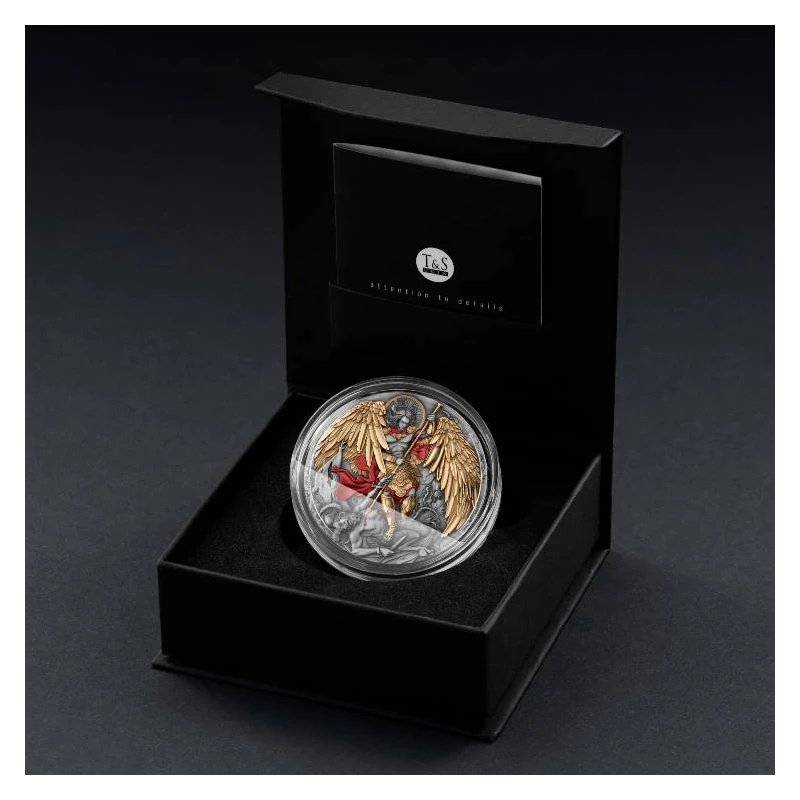 Niue Archangel Michael Silver Coin 2024, 62.2 g. pure silver (0.999 proof) Collectible coins