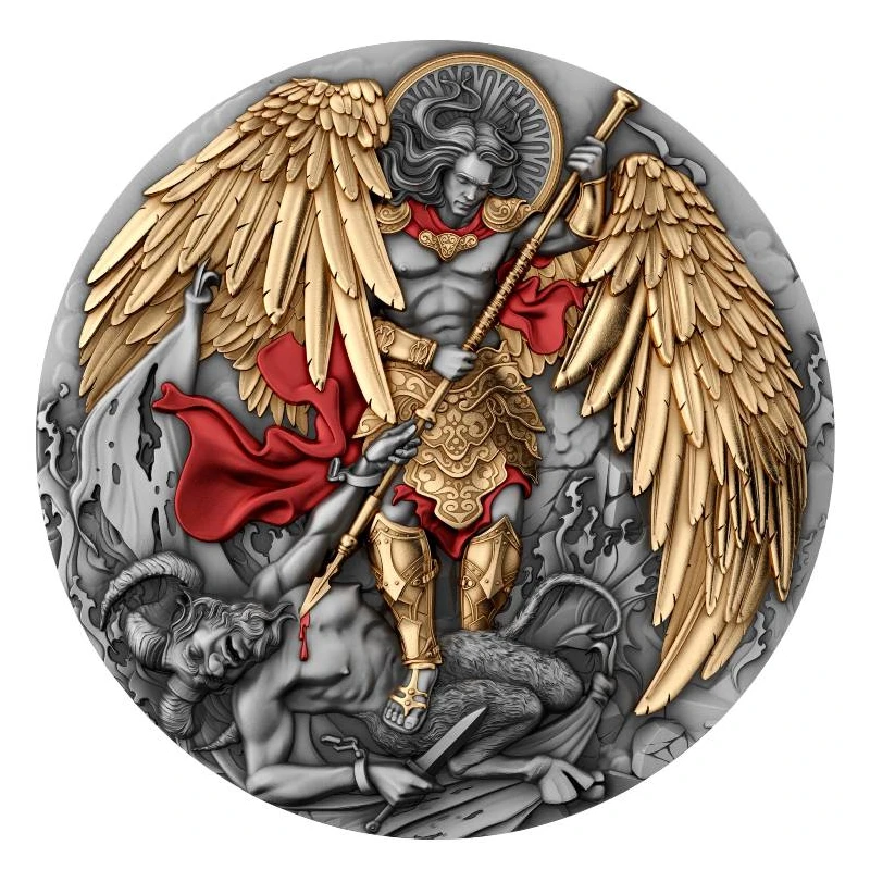 Niue Archangel Michael Silver Coin 2024, 62.2 g. pure silver (0.999 proof) Collectible coins