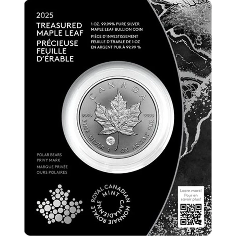 Canada: silver coin Maple Leaf Polar Bear 2025 1 oz Collectible coins