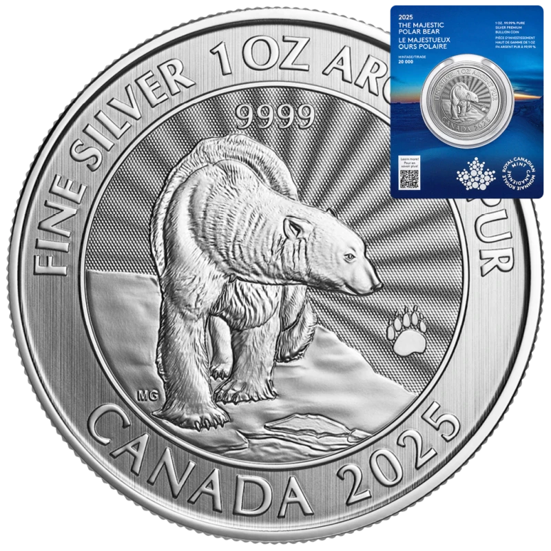 Canada: silver coin The Majestic Polar Bear 2025 1 oz Collectible coins