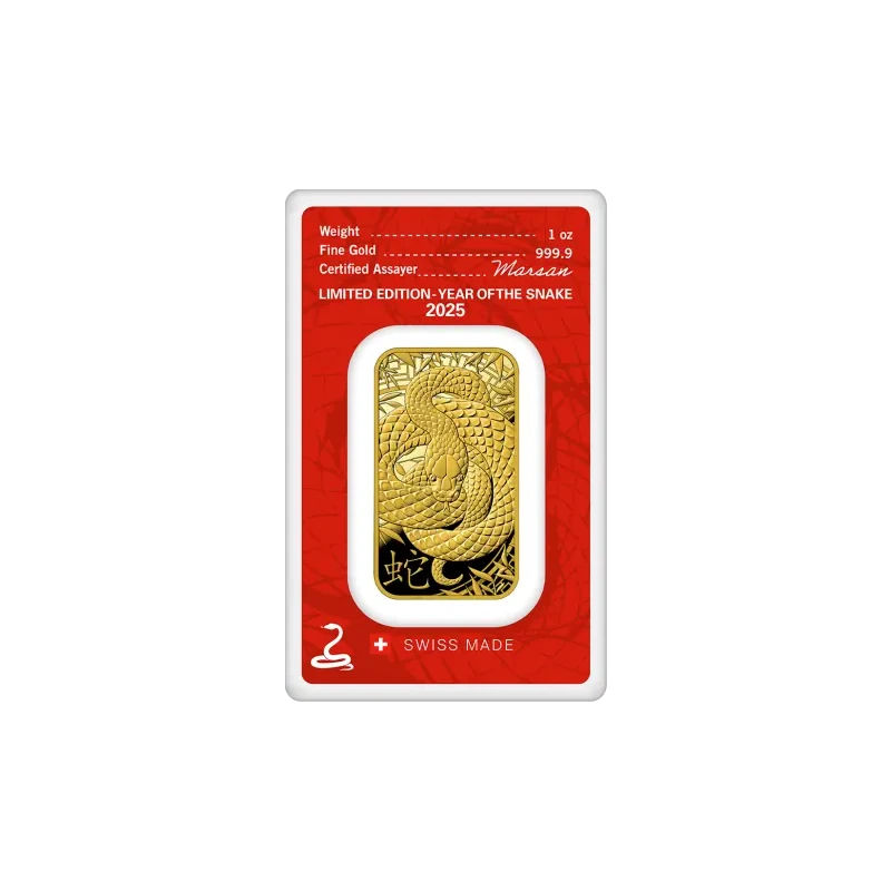 Swiss gold bar Year of the Snake 2025 1 oz Collectible coins