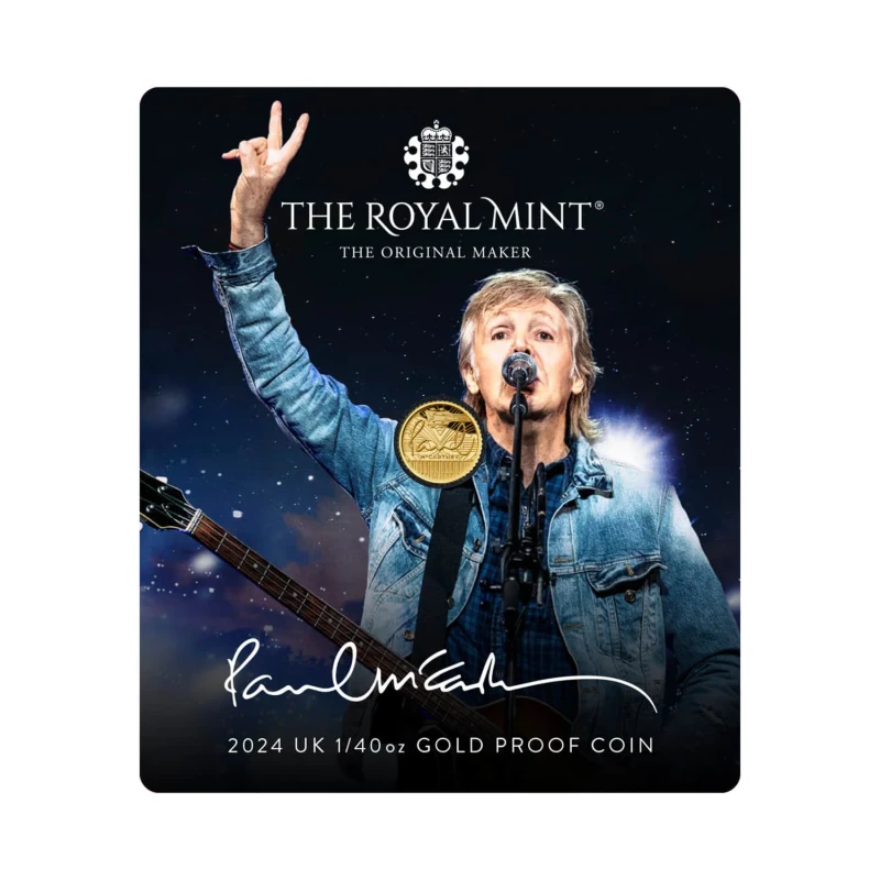 UK: gold coin Paul McCartney 2024 Proof 1/40 oz Collectible coins
