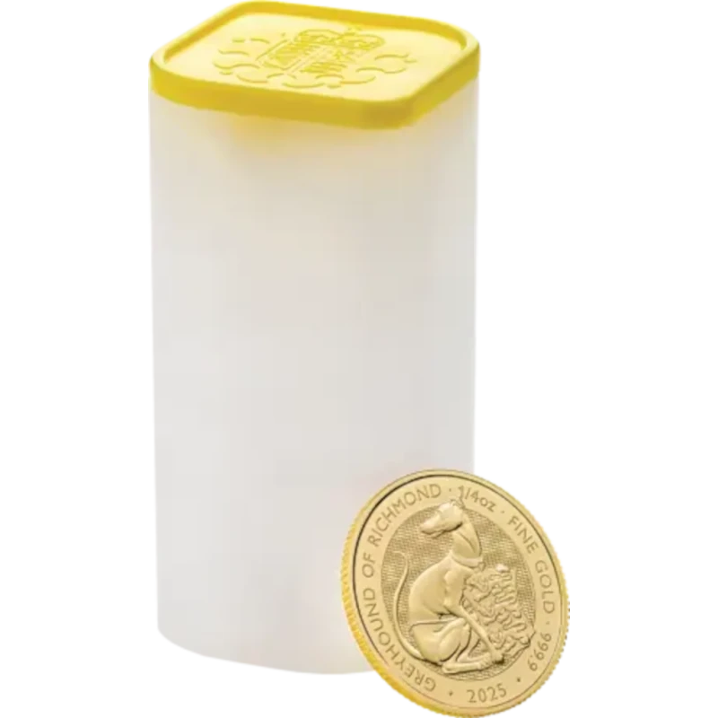 UK: gold coin Greyhound of Richmond 2025 1/4 oz Investment coins