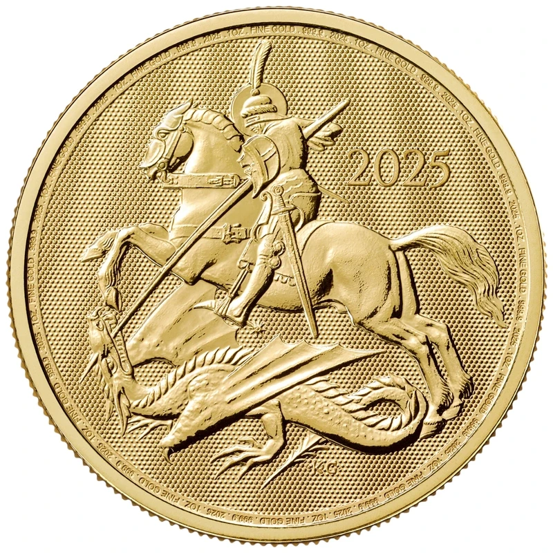 UK: gold coin St. George and the Dragon 2025 1 oz Investment coins