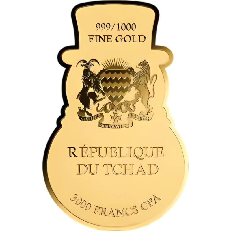 Chad: gold coin Snowman 1/1000 oz Collectible coins