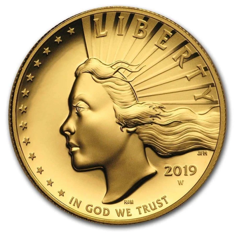 USA: gold coin American Liberty 2019 Proof high relief 1 oz Collectible coins