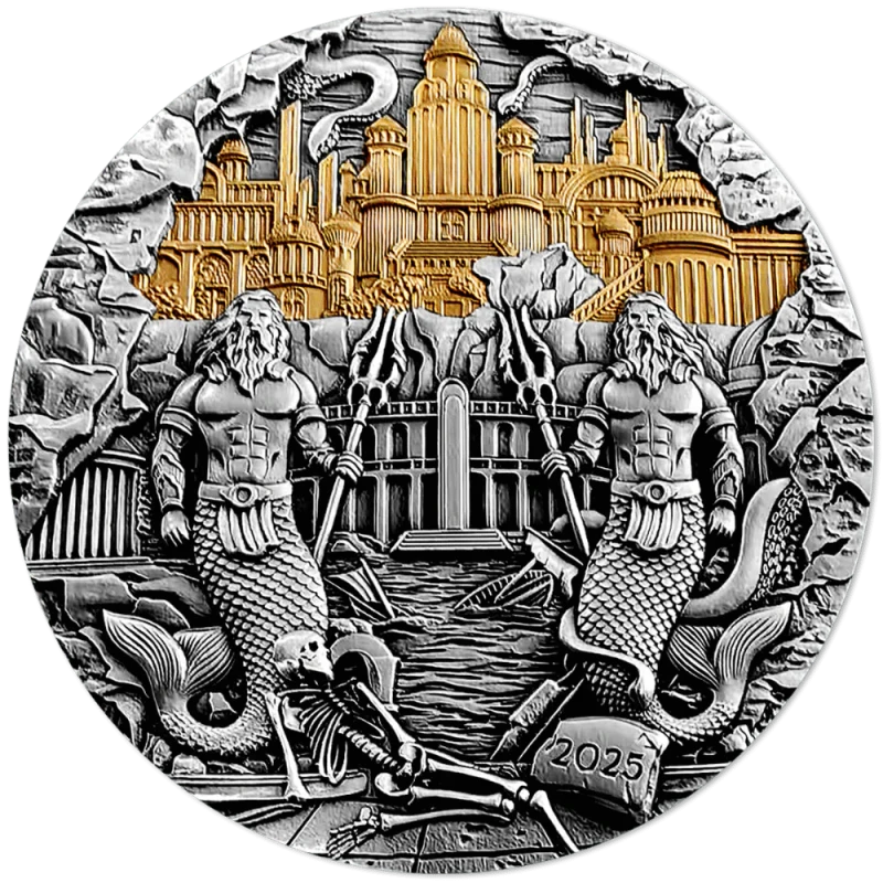 Samoa: silver coin Atlantis 2025 gilded 5 oz Collectible coins