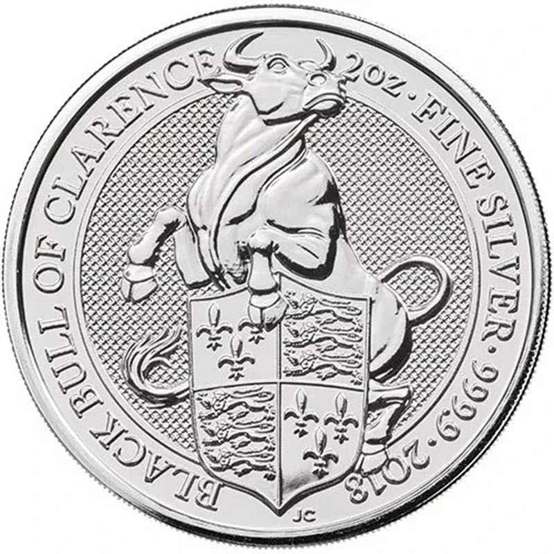 United Kingdom Silver Coin The Queen’s Beasts Black Bull of Clarence 2018 2 oz Collectible coins