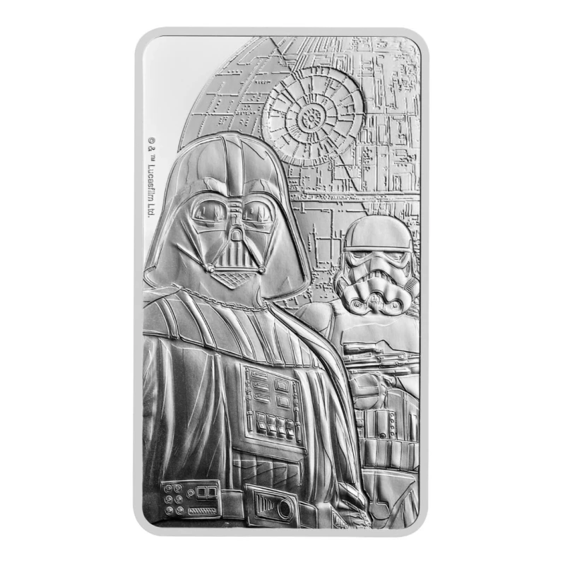 United Kingdom Silver Bar Star Wars Dark Side 10 oz Collectible coins