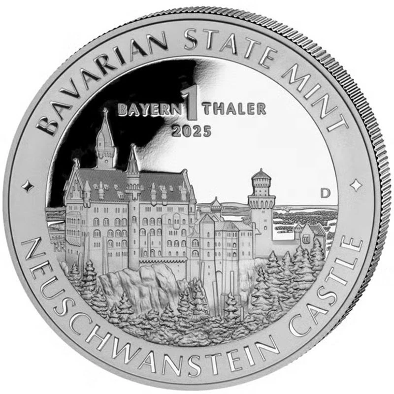 Germany: silver coin Castle Neuschwanstein 2025 Proof 1 oz Investment coins