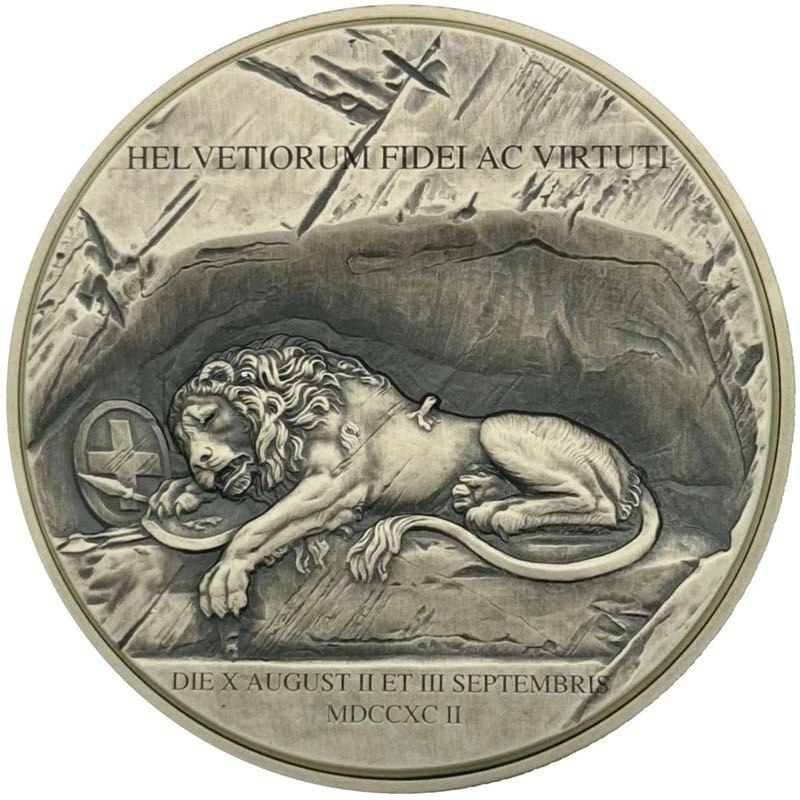 Cameroon: bimetallic coin The Sad Lion of Lucerne 2023 Proof 6 oz Collectible coins