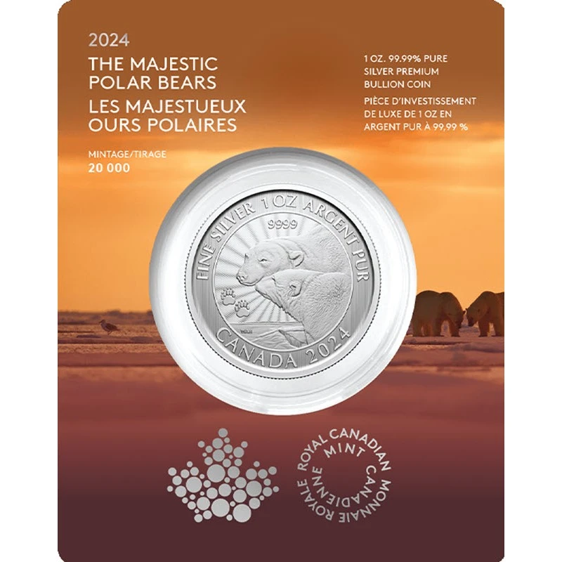 Canada: silver coin The Majestic Polar Bear 2024 1 oz Collectible coins