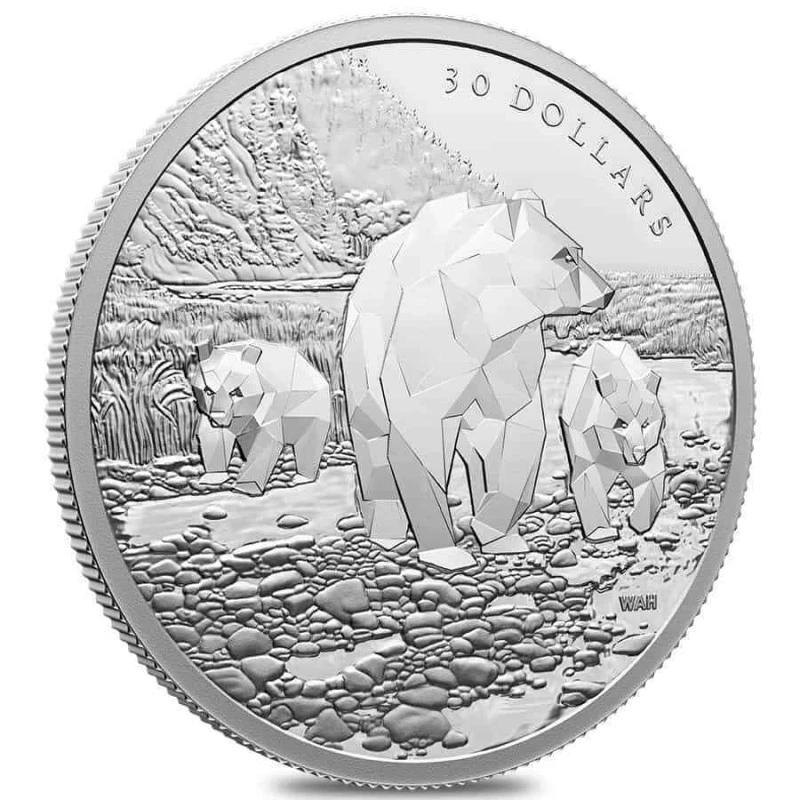 Canada: silver coin Grizzly Bears 2023 Proof 2 oz Collectible coins