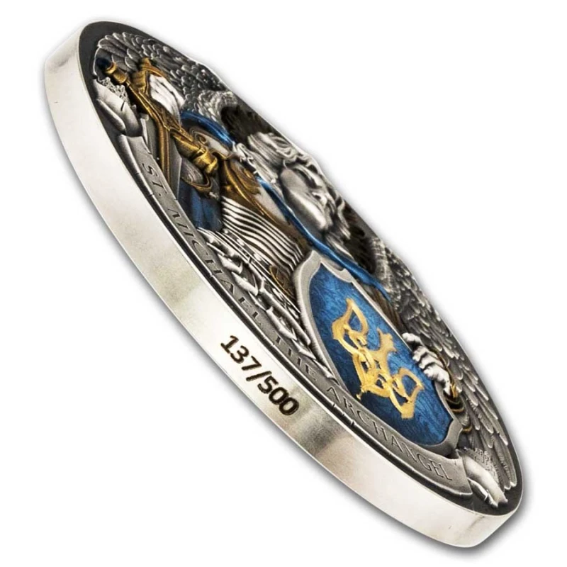 Niue: silver coin St. Michael the Archangel 2024 colored 5 oz Collectible coins