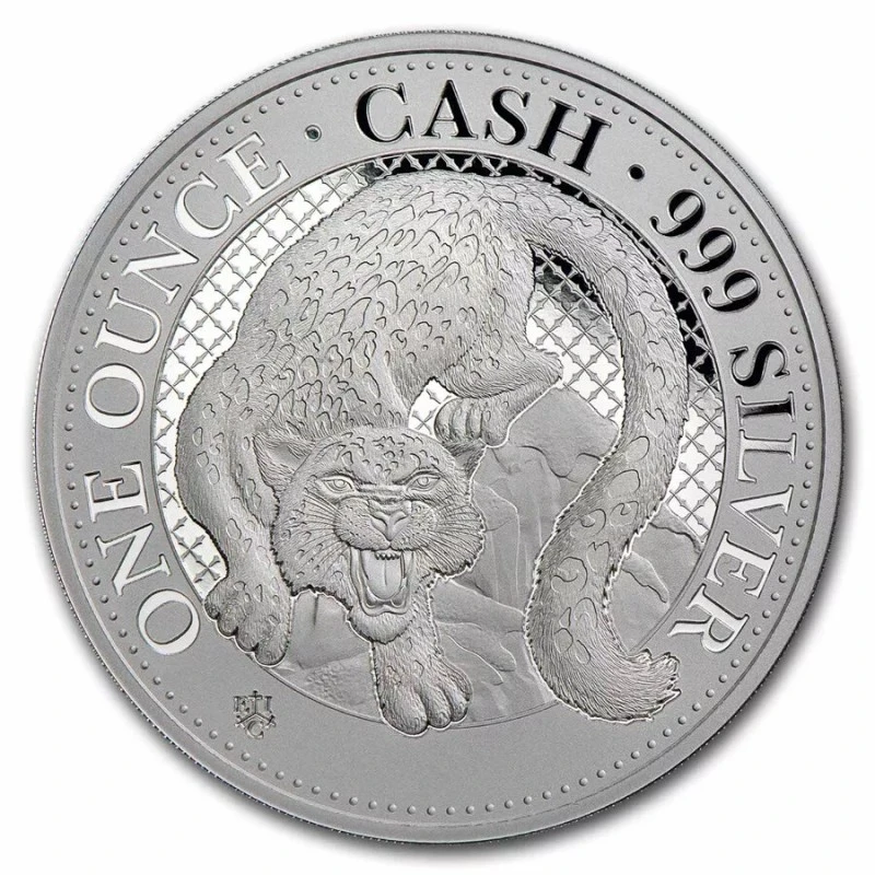Saint Helena Silver Bullion Coin Indian Wildlife Snow Leopard 2024 1 oz Investment coins