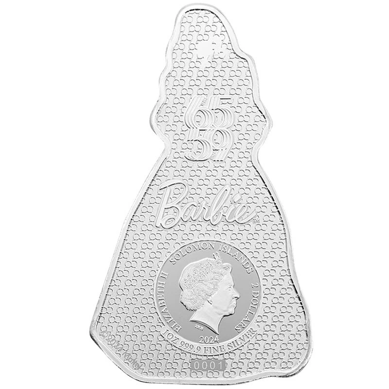 Solomon Islands Silver Coin Blue Sapphire Barbie 2024 Colored 1 oz Collectible coins