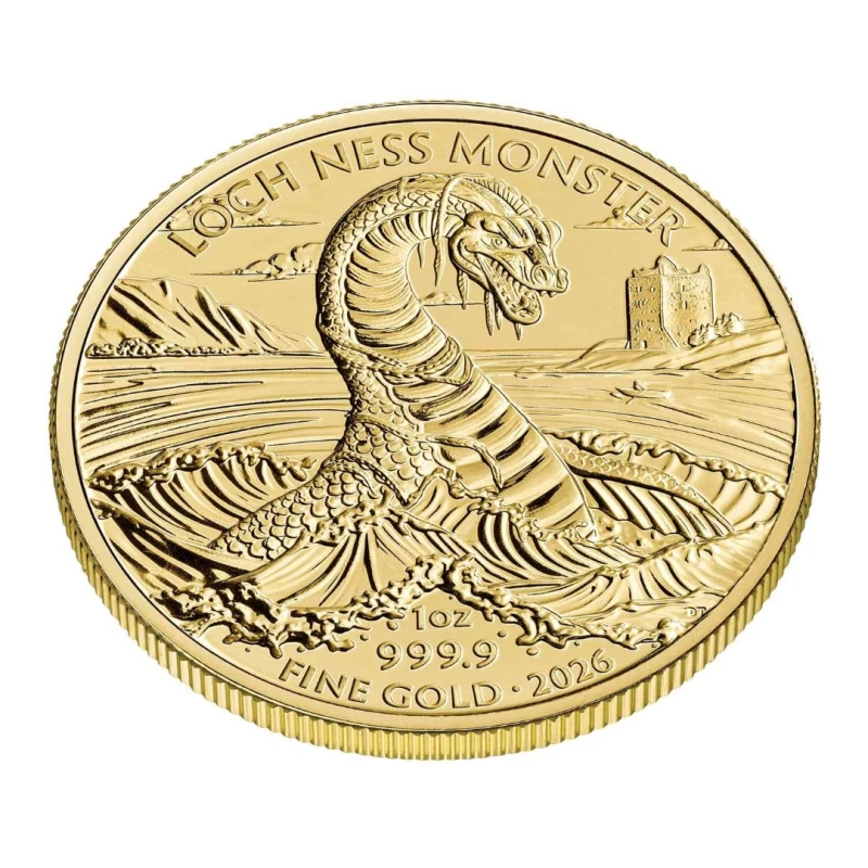United Kingdom Gold Coin Legendary Creatures Loch Ness Monster 2026 1 oz Investment coins