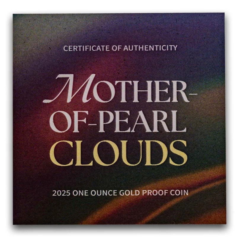 Niue Gold Coin Mother-of-Pearl Clouds 2025 Proof Colored 1 oz Collectible coins