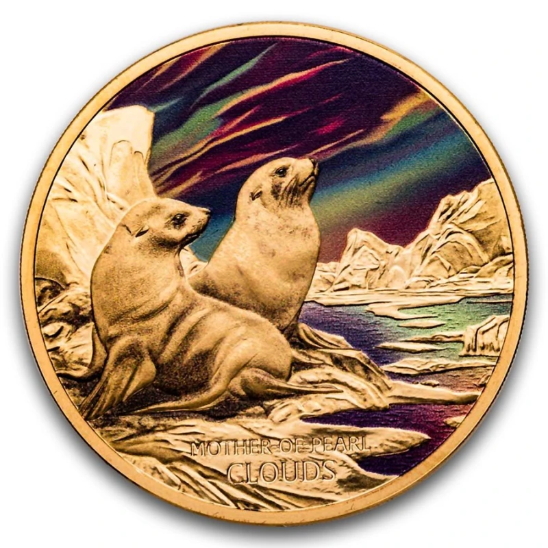 Niue Gold Coin Mother-of-Pearl Clouds 2025 Proof Colored 1 oz Collectible coins