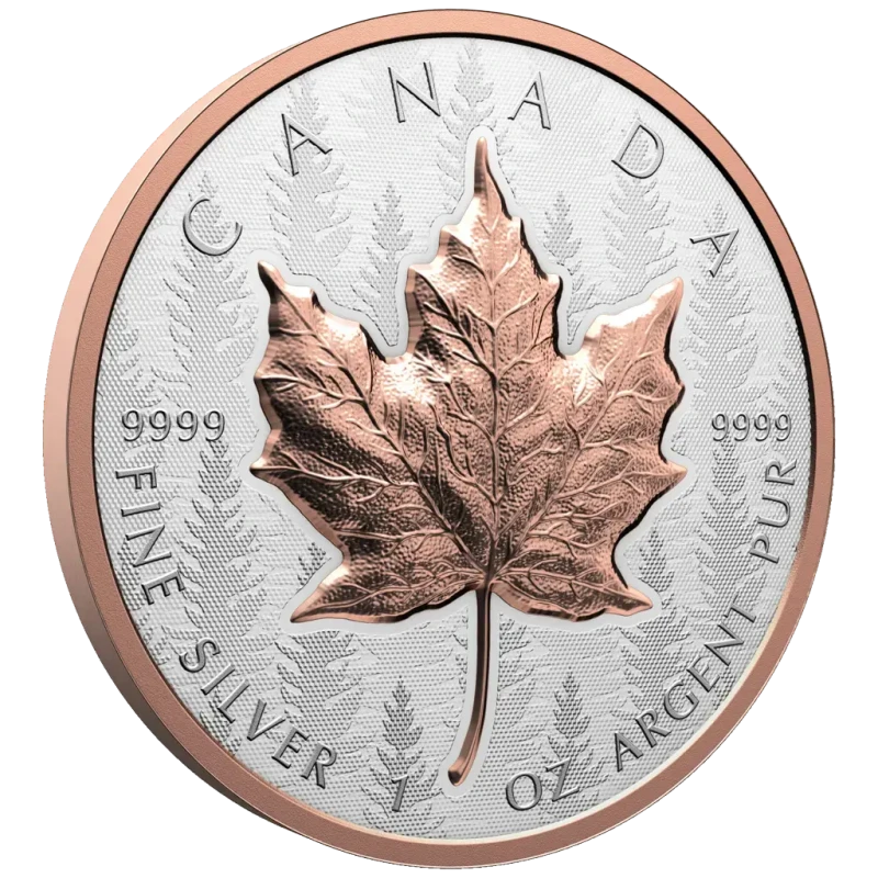 Canada Silver Coin Maple Leaf 2025 Rose Gold Plated 1 oz Collectible coins