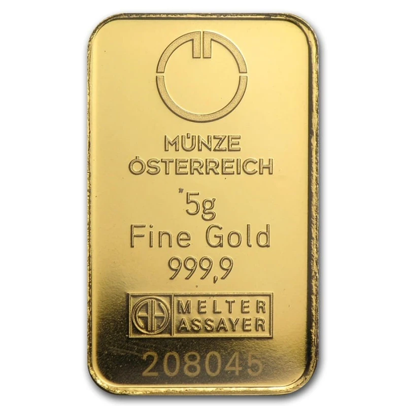 Austria: 5 g gold bar Investment bullion