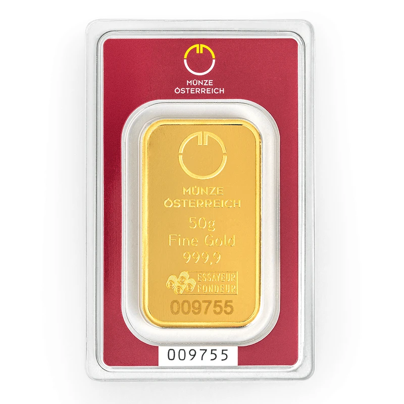 Austrian Mint 50 g gold bar (0.9999) Investment bullion